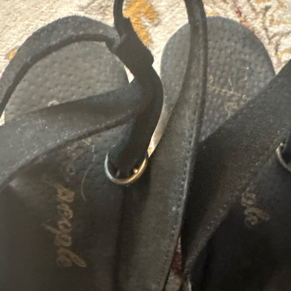 Free People suede black Leather Strap Clog Size 40 usa 9 - Picture 7 of 9
